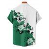 Vacation Couple Outfit Leaf Floral Print Colorblock Mini Dress and Shirt Set - Vert profond S | US 4