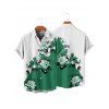 Vacation Couple Outfit Leaf Floral Print Colorblock Mini Dress and Shirt Set - Vert profond S | US 4