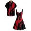 Gothic Couple Outfit Printed Ruched Bust Mini Dress and Shirt Matching Set - Noir S | US 4