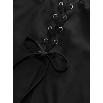 Crisscross Lace Up Suspender Skirt