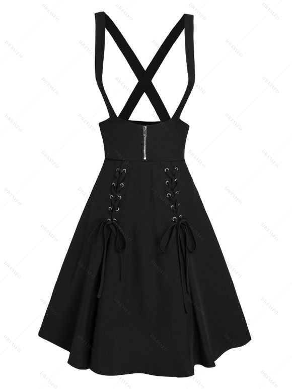 Jupe à Bretelle Croisée à Lacets - Noir XXL