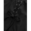 Crisscross Lace Up Suspender Skirt - BLACK M