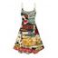 Robe vintage à imprimé mini-robe colorblock avec lettres et affiches - multicolor XXXXXL | US 20