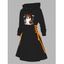 Robe à capuche d'Halloween, mini-robe à lacets et cordons de serrage, imprimé citrouille fantôme - Noir XXL | US 14