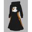 Robe à capuche d'Halloween, mini-robe à lacets et cordons de serrage, imprimé fantôme citrouille - Noir XXL | US 14