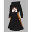 Robe à capuche d'Halloween à imprimé fantôme chauve-souris, mini-robe à lacets et cordons de serrage - Noir XXL | US 14