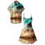 Beach Couple Outfit Coconut Tree Sunlight Print Mini Dress and Shirt Vacation Set - Orange S | US 4