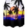 Robe de vacances à imprimé cocotier ombré, robe à bretelles spaghetti pour la plage - Bleu XXXXXL | US 20