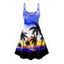 Robe de vacances à imprimé cocotier ombré, robe à bretelles spaghetti pour la plage - Bleu XXXXXL | US 20