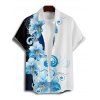 Vacation Couple Outfit Contrast Color Floral Print Pocket Long Dress and Shirt Set - Bleu clair S | US 4