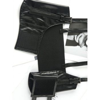 Punk Style Wide Belt Solid Color Buckle Strap Adhesive Waist Belt