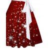 Mini Robe Etoile Brillante Ceinturée Flocon de Neige Imprimé à Col en Forme de Cœur - Rouge foncé XXXXXL | US 20