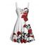 Robe gothique mini à imprimé tête de mort et rose, buste froncé, pour Halloween - Blanc S | US 4