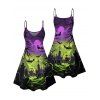 Robe gothique pour Halloween, mini-robe à bretelles spaghetti imprimée chauve-souris ombrée - multicolor XXXXXL | US 20