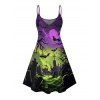Robe gothique pour Halloween, mini-robe à bretelles spaghetti imprimée chauve-souris ombrée - multicolor XXXXXL | US 20