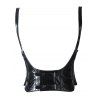 Ceinture large style punk, couleur unie, boucle adhésive - Noir 