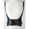 Ceinture large style punk, couleur unie, boucle adhésive - Noir 