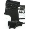 Ceinture large style punk, couleur unie, boucle adhésive - Noir 