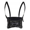 Ceinture large style punk, couleur unie, boucle adhésive - Noir 