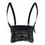 Ceinture large style punk, couleur unie, boucle adhésive - Noir 