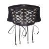 Ceinture gothique à lacets, large ceinture élastique de style punk - Noir 