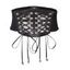 Ceinture gothique à lacets, large ceinture élastique de style punk - Noir 