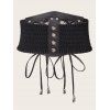 Ceinture gothique à lacets, large ceinture élastique de style punk - Noir 