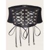 Ceinture gothique à lacets, large ceinture élastique de style punk - Noir 