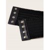 Ceinture gothique à lacets, large ceinture élastique de style punk - Noir 