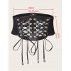 Ceinture gothique à lacets, large ceinture élastique de style punk - Noir 