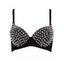 Soutien-gorge push-up style punk avec bretelles réglables et rivets - Noir XXL | US 12