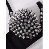 Soutien-gorge push-up style punk avec bretelles réglables et rivets - Noir XXL | US 12
