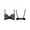 Soutien-gorge push-up style punk avec bretelles réglables et rivets - Noir XXL | US 12