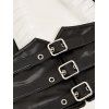 Ceinture gothique à panneau en maille avec boucle et œillet, style punk, large - Noir 