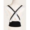 Ceinture gothique à panneau en maille avec boucle et œillet, style punk, large - Noir 
