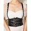 Ceinture gothique à panneau en maille avec boucle et œillet, style punk, large - Noir 