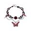 Collier gothique perlé avec pendentif en forme de croix, de papillon, de rose et de crâne, style punk, pour Halloween - Noir 