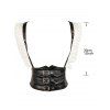 Ceinture gothique à panneau en maille avec boucle et œillet, style punk, large - Noir 