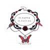 Collier gothique perlé avec pendentif en forme de croix, de papillon, de rose et de crâne, style punk, pour Halloween - Noir 