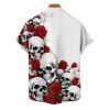 Gothic Couple Outfit for Halloween Rose Skull Print Ruched Mini Dress and Shirt Set - Blanc S | US 4