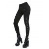 Legging Bouton-pression à Taille Haute avec Poche - Noir S