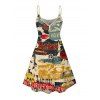 Robe vintage à imprimé mini-robe colorblock avec lettres et affiches - multicolor S | US 4