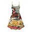 Robe vintage à imprimé mini-robe colorblock avec lettres et affiches - multicolor S | US 4