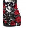 Débardeur gothique en dentelle avec motif tête de mort et papillon pour Halloween - Noir L | US 8-10