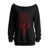 Sweat-shirt gothique à imprimé géométrique et col incliné - Noir S | US 4