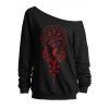 Sweat-shirt gothique à imprimé géométrique et col incliné - Noir S | US 4