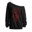Sweat-shirt gothique à imprimé géométrique et col incliné - Noir S | US 4