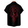 Chemise boutonnée gothique pour homme avec imprimé géométrique et horloge - Noir 5XL