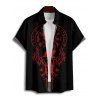 Chemise boutonnée gothique pour homme avec imprimé géométrique et horloge - Noir 5XL
