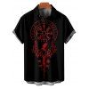 Chemise boutonnée gothique pour homme avec imprimé géométrique et horloge - Noir 5XL